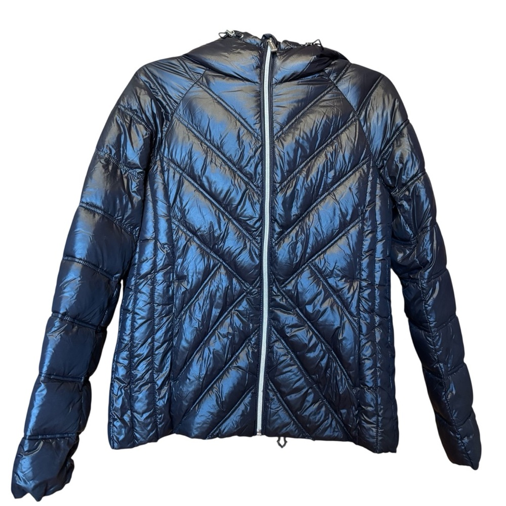 MICHAEL KORS PACKABLE DOWN FILL WOMEN’S SIZE M JACKET WITH HOOD BLACK EXCELLENT - Picture 2 of 12